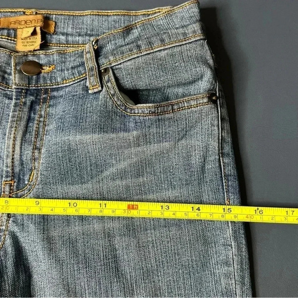 Arden B Womens Jeans Size 2 Blue Wide Two Tone Raw Cuffs - Picture 13 of 13
